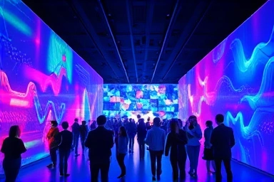 여수 아르떼뮤지엄 실내 미디어 아트 전시