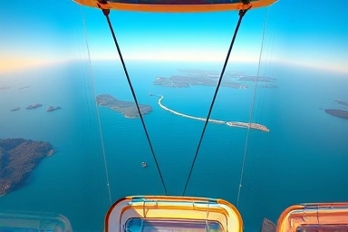 여수 해상 케이블카 크리스탈 캐빈에서 바라본 바다 풍경