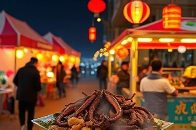 여수 낭만포차 거리 돌문어 삼합 야경