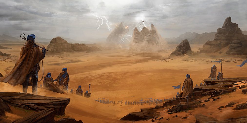 مشهد من فيم "كثيب " الذي صور في صحراء وادي رم