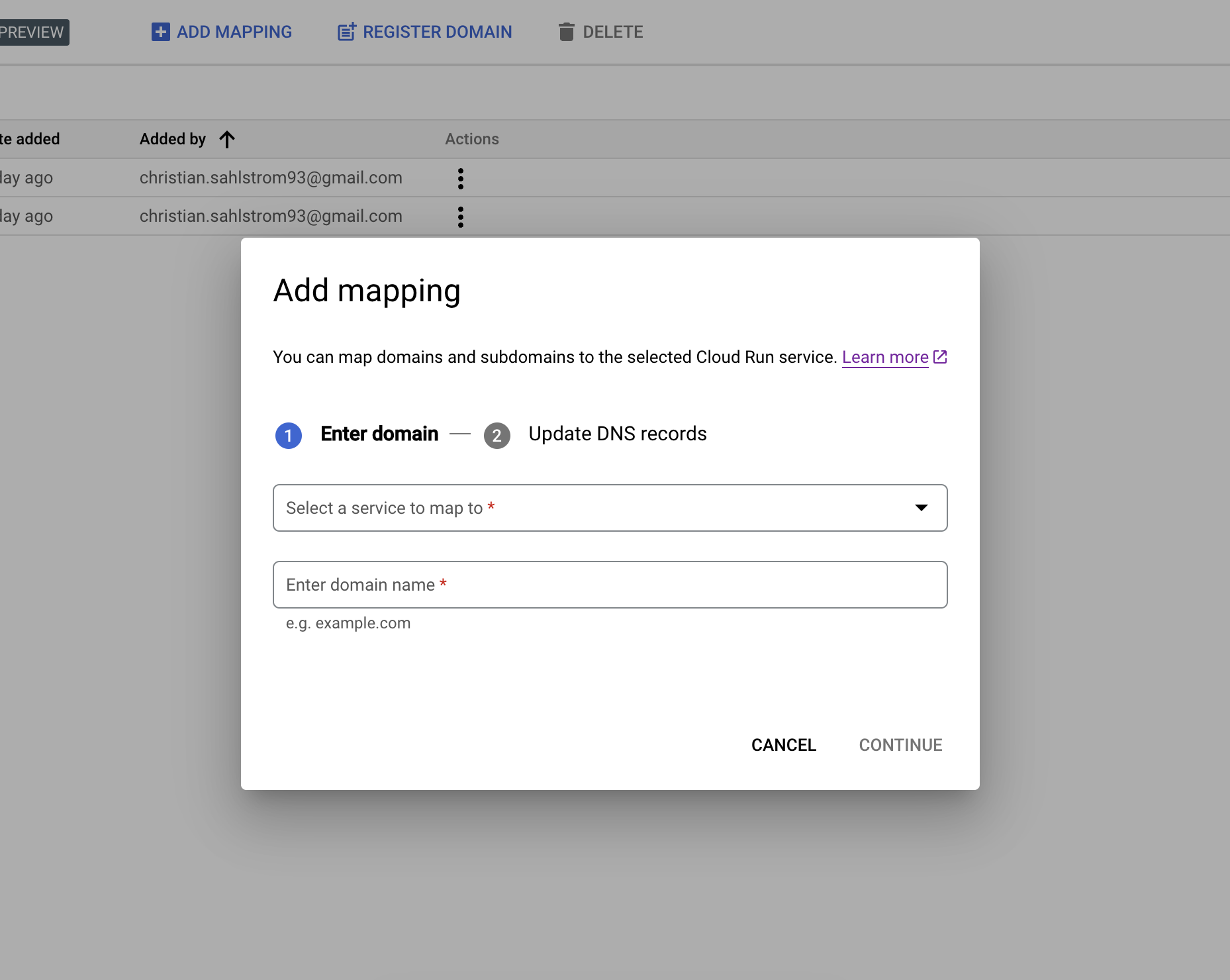 Verify domain