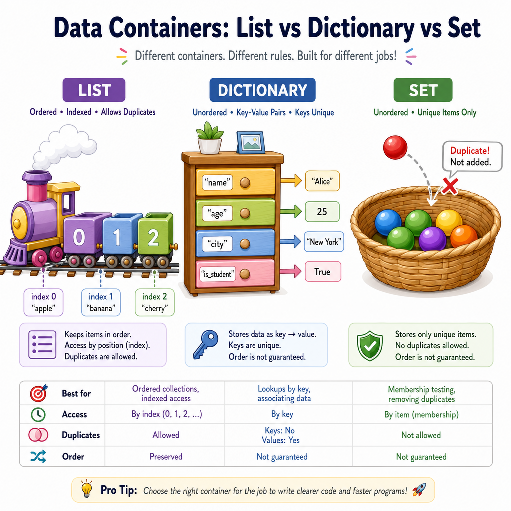 Three Friendly Containers