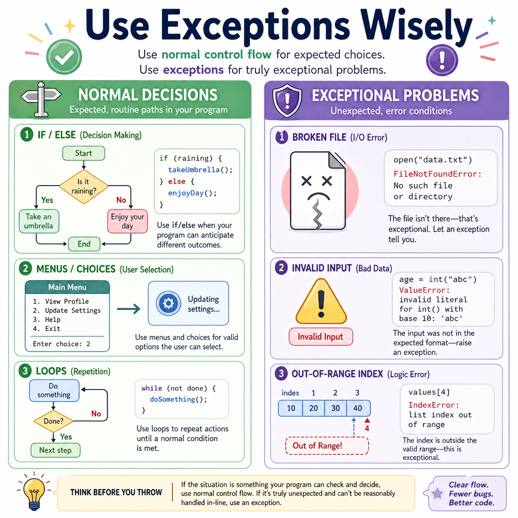 Use Exceptions Wisely