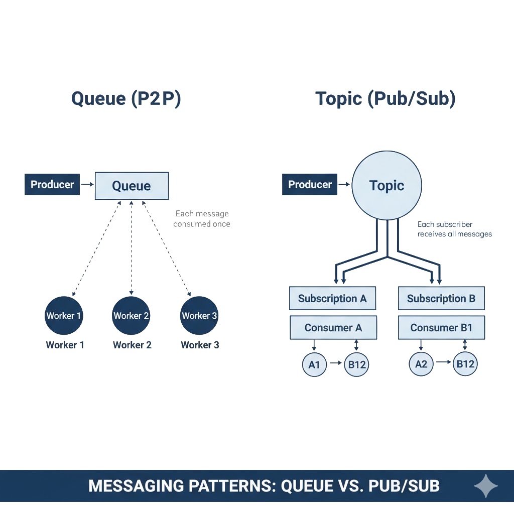 Architecture Shapes: Point-to-Point vs Pub/Sub