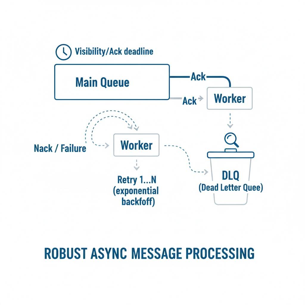 Patterns: Retries, DLQs, Visibility Timeouts