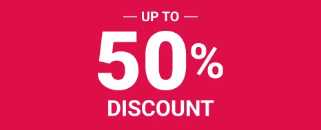 Up to 50% discount.