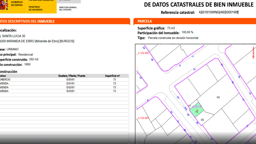 Terrain urbain de 65m² dans rue Santa Lucía 30 F1605, Miranda De Ebro, Burgos