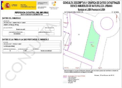 Developable land in street Casagualda/escoles Ua 61 S/n Finca 7, Lleida, Lérida