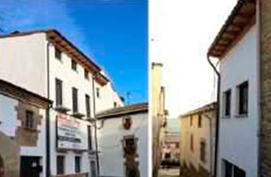 Travail arrêté dans rue Mayor, Añorbe, Navarra
