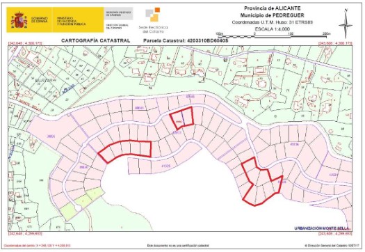 Suelo urbano de 1000m² en avenida Baix Segura, P.p. La Sella, Pedreguer, Alicante