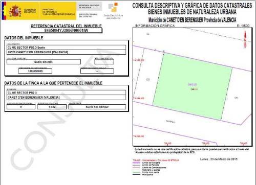 Suelo urbanizable  en calle Quartell De Les Valls, S/nº, Canet D´en Berenguer