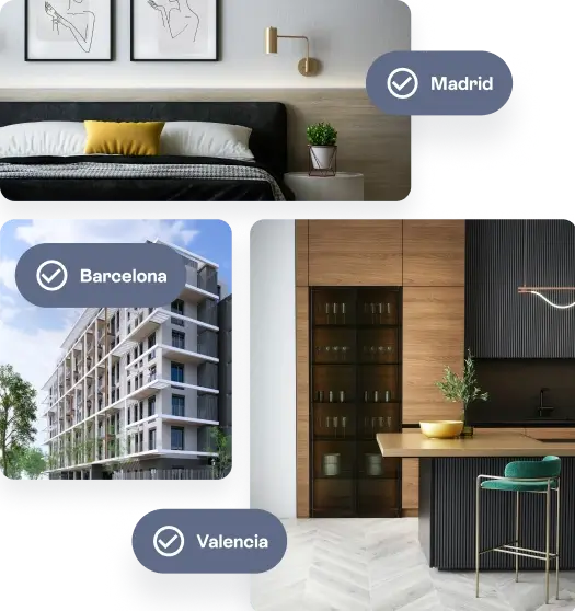 Home image composition with city labels