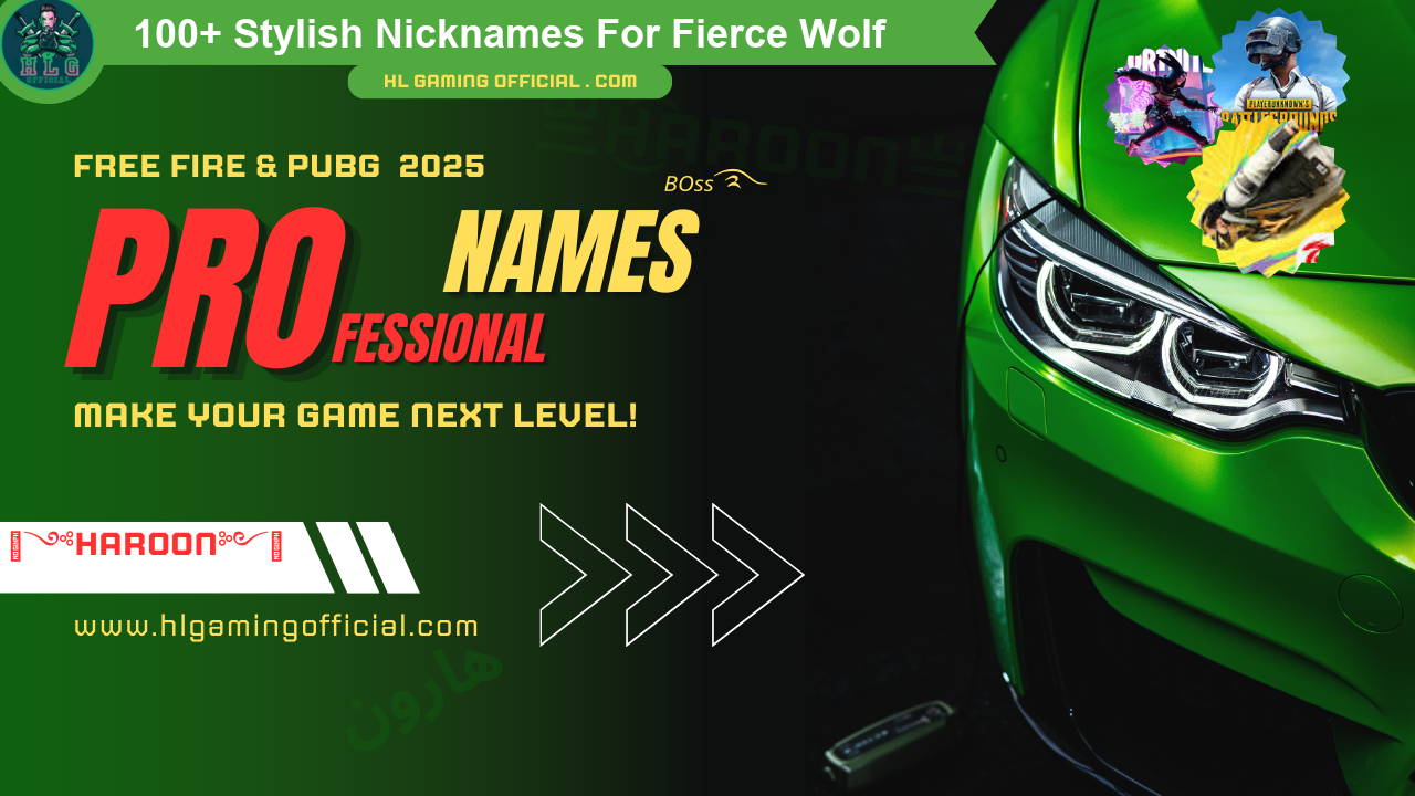 Stylish Free Fire name style for Fierce Wolf - Creative and Unique Nicknames