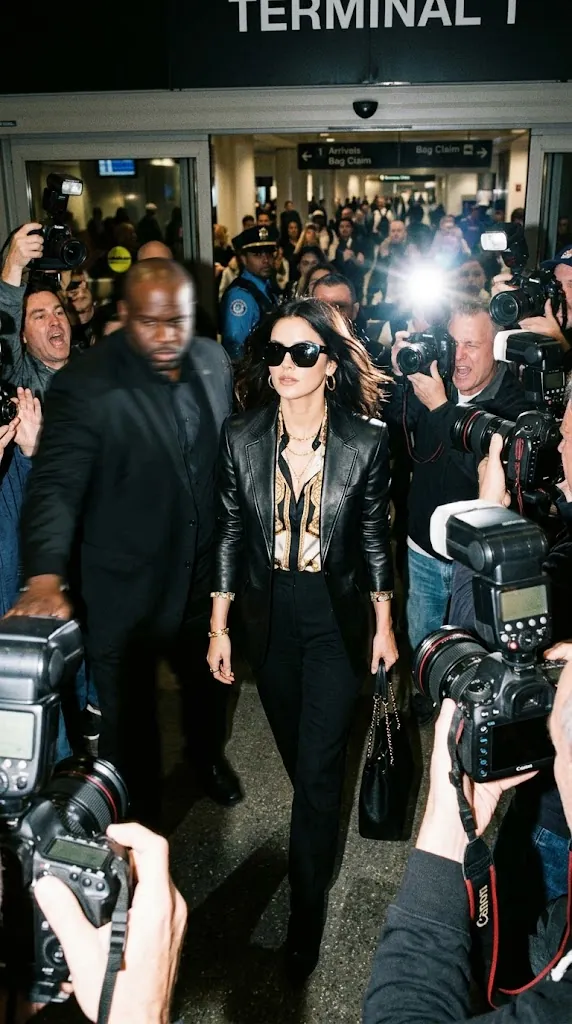 Clip style paparazzi d'une personne dans un terminal d'aéroport
