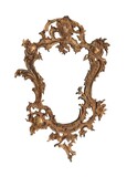 Gilt metal asymmetrical mirror., 77x44cm, 20th century - séc. XX