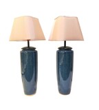 Pair of vases adapted into lamps., 55cm, 20th century - séc. XX