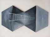 Inez Wijnhorst, &quot;Dialogues and Bridges&quot; series, 2018. Acrylic on wood., 24x41,5cm, 2018