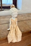 White clay and fabric., 55x17x20cm, 2025