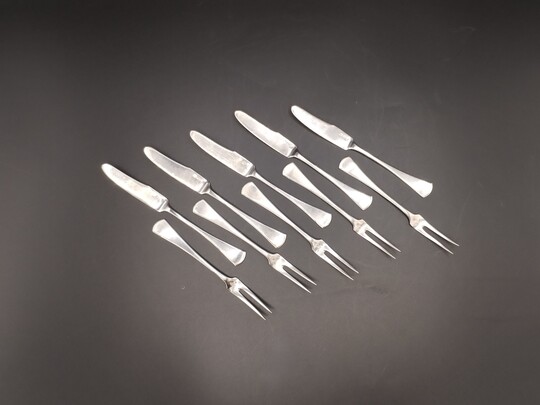 Set of cake cutlery for 5 - Conjunto de talheres para bolo para 5