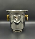 Polished metal wine bucket. Marked MOD MEAUX - ARGIT - MADE IN FRANCE., 21x22cm, 20th century - séc. XX