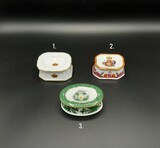 NG porcelain salt cellars (sold individually): 1 - Unavailable; 2 - Queluz National Palace; 3 - House of Bragança Foundation - Ducal Palace., , 20th century - séc. XX