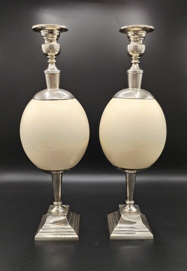 Pair of "Ostrich" candlesticks - Par de castiçais "Avestruz"