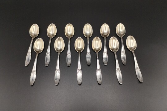 Set of twelve tea spoons - Conjunto de doze colheres para chá