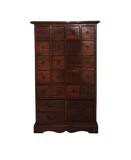 Carved exotic wood cabinet with 23 drawers. Metal hardware., 108x65x31cm, 20th century - séc. XX