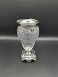 Glass vase with silver stand and mouth. Sterling silver. London hallmark for 1907 and maker&#39;s mark for William Comyns (reg. 1859)., 24cm, 1907