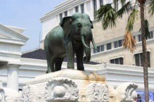 The Elephant Statue on the Front Yard of the Museum