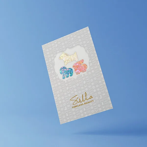[Millennium Kingdom Silla] Silla Clay Figurine Natural Mother-of-Pearl Sticker - Horse · Elephant · Rabbit