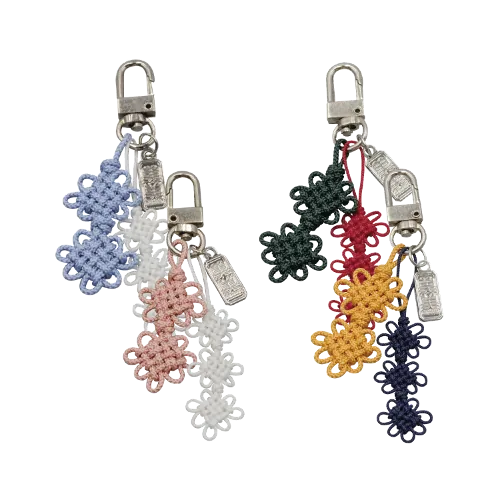 Chrysanthemum knot key ring
