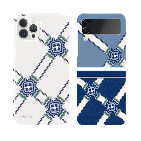 Traditional grid pattern Dancheong cell phone case