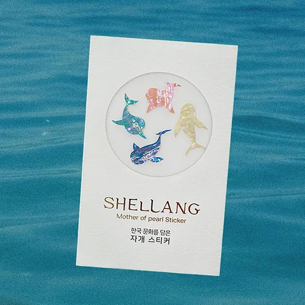 [Sea of Korea] Finless Porpoise Natural Mother-of-Pearl Sticker