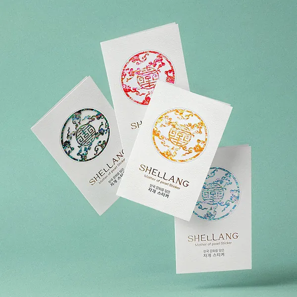 [Pattern of the Queen] Jewel Wrapping Cloth Natural Mother-of-Pearl Sticker