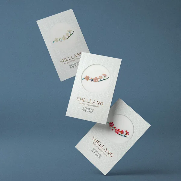 [Spring in Korea] Small Plum Blossom Branch Natural Mother-of-Pearl Sticker