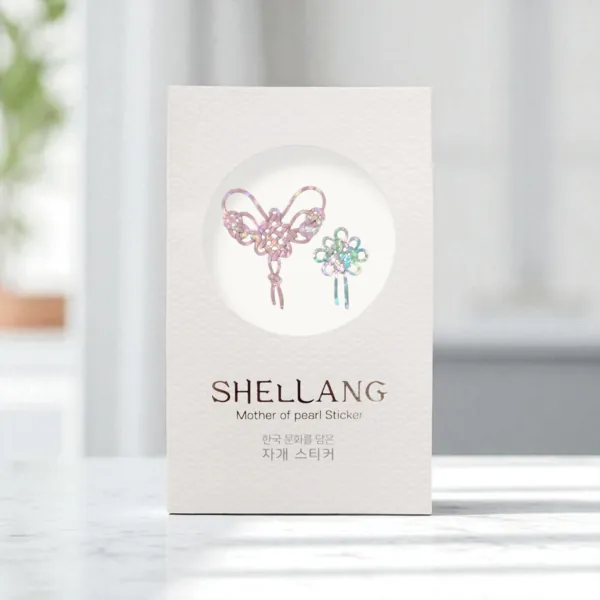 [Bonds Like a Knot] Butterfly & Chrysanthemum Korean Knot Natural Mother-of-Pearl Sticker