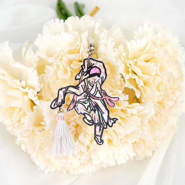[Painter Kim Hong-do] Dancing Boy Mother-of-Pearl Keyring - The Dancing Child