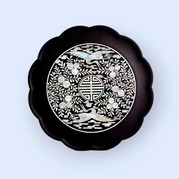 [Mother-of-Pearl Light] Najeon Soban Wireless Charger - Flower and Peach Tray
