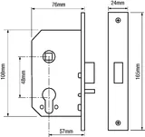Briton 5250 Dual Profile Mortice Nightlatch With Snib