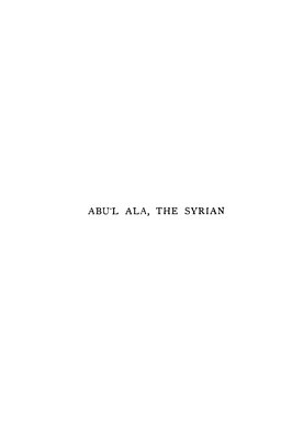 Abul Ala The Syrian