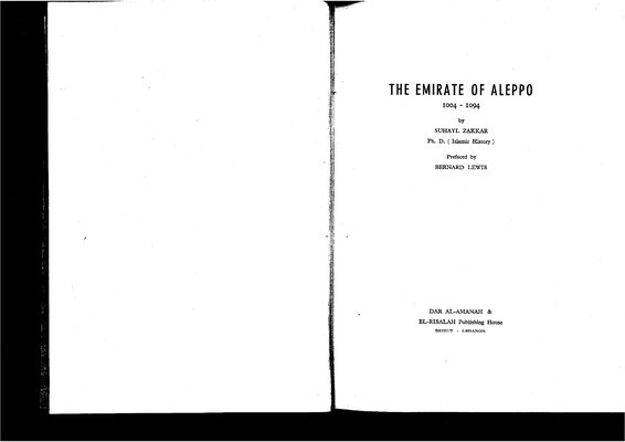 The Emirate of Aleppo 1004-1094