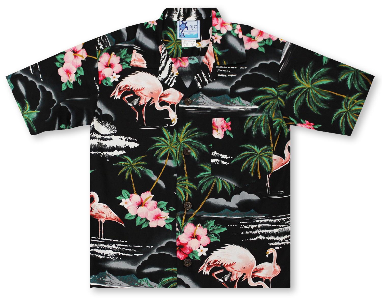 Hawaiian Shirts From Aloha Shirt Shop | RJC Boys Flamingos | RCK-06