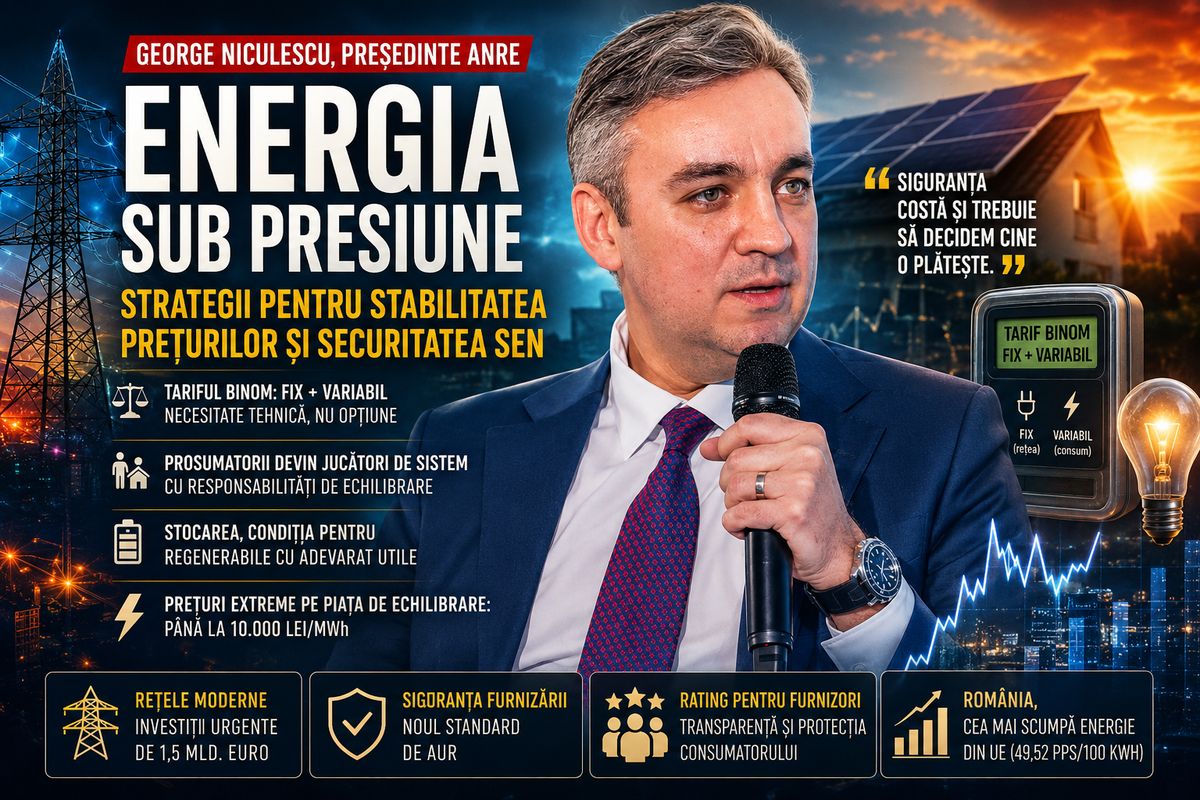 Tariful binom și prosumatorii schimbă factura de energie: ANRE pune siguranța SEN înaintea prețului minim — NRG-IA