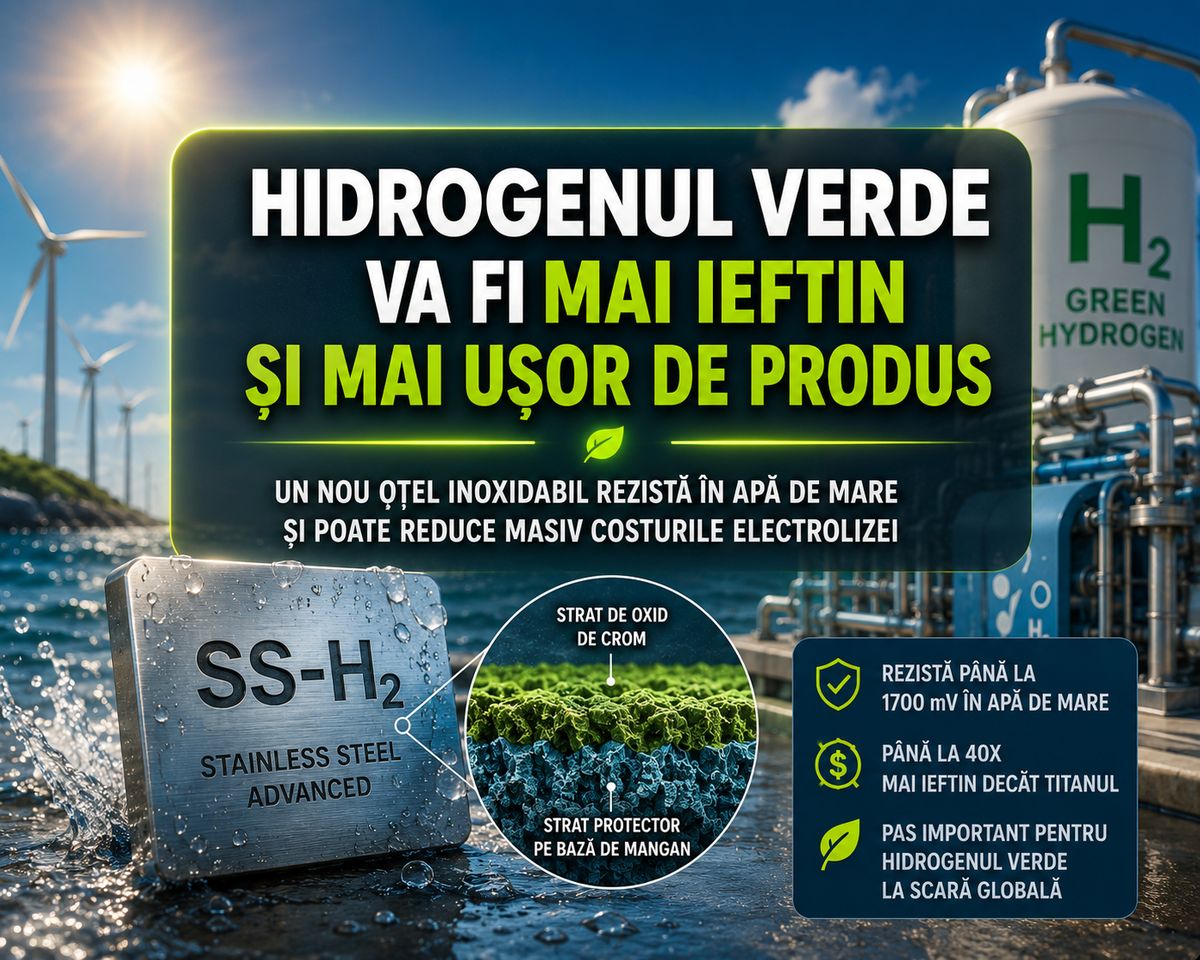 SS-H₂, oțelul inoxidabil care poate ieftini hidrogenul verde produs direct din apă de mare — NRG-IA