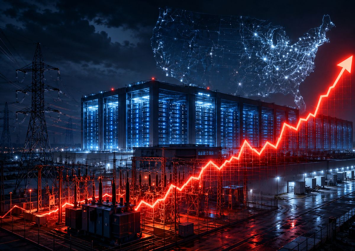 AI-ul intră în factura de energie: centrele de date cresc costurile angro în PJM cu 75,5% — NRG-IA