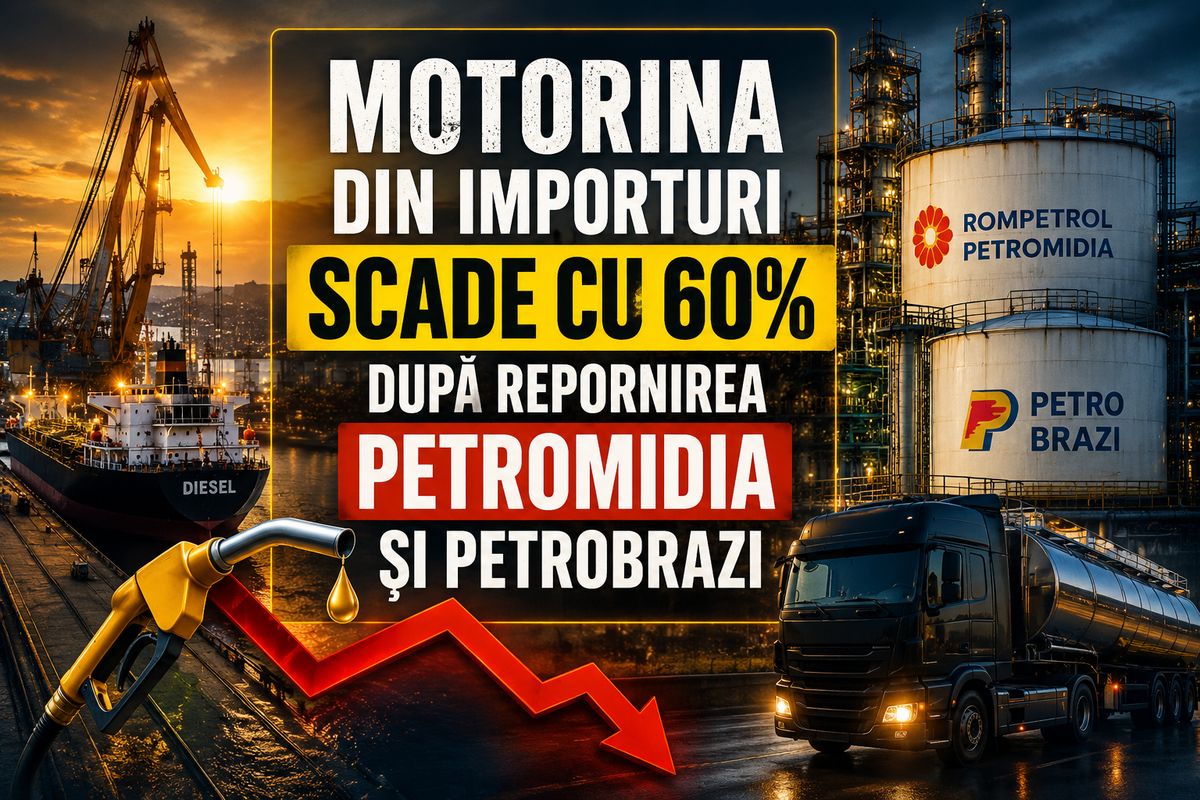 Importurile de motorină prin porturile românești scad cu aproape 60% după repornirea Petromidia și funcționarea Petrobrazi — NRG-IA