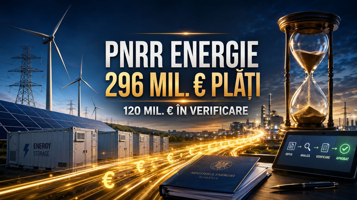 Plati PNRR Ministerul Energiei: 296 milioane euro virati — NRG-IA