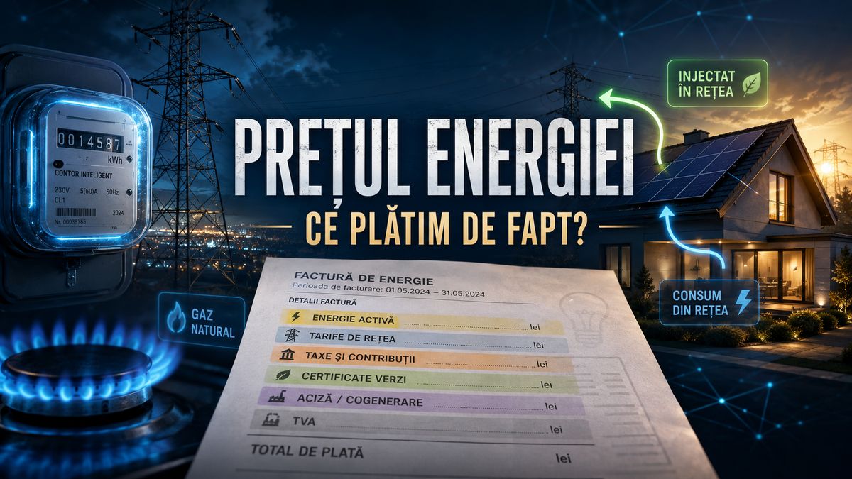 Factura de energie explicată: preț final, energie activă, gaze și compensarea prosumatorilor — NRG-IA