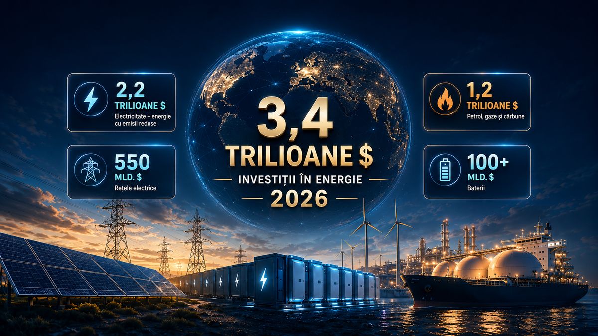 IEA: investițiile globale în energie ajung la 3,4 trilioane de dolari în 2026 — NRG-IA